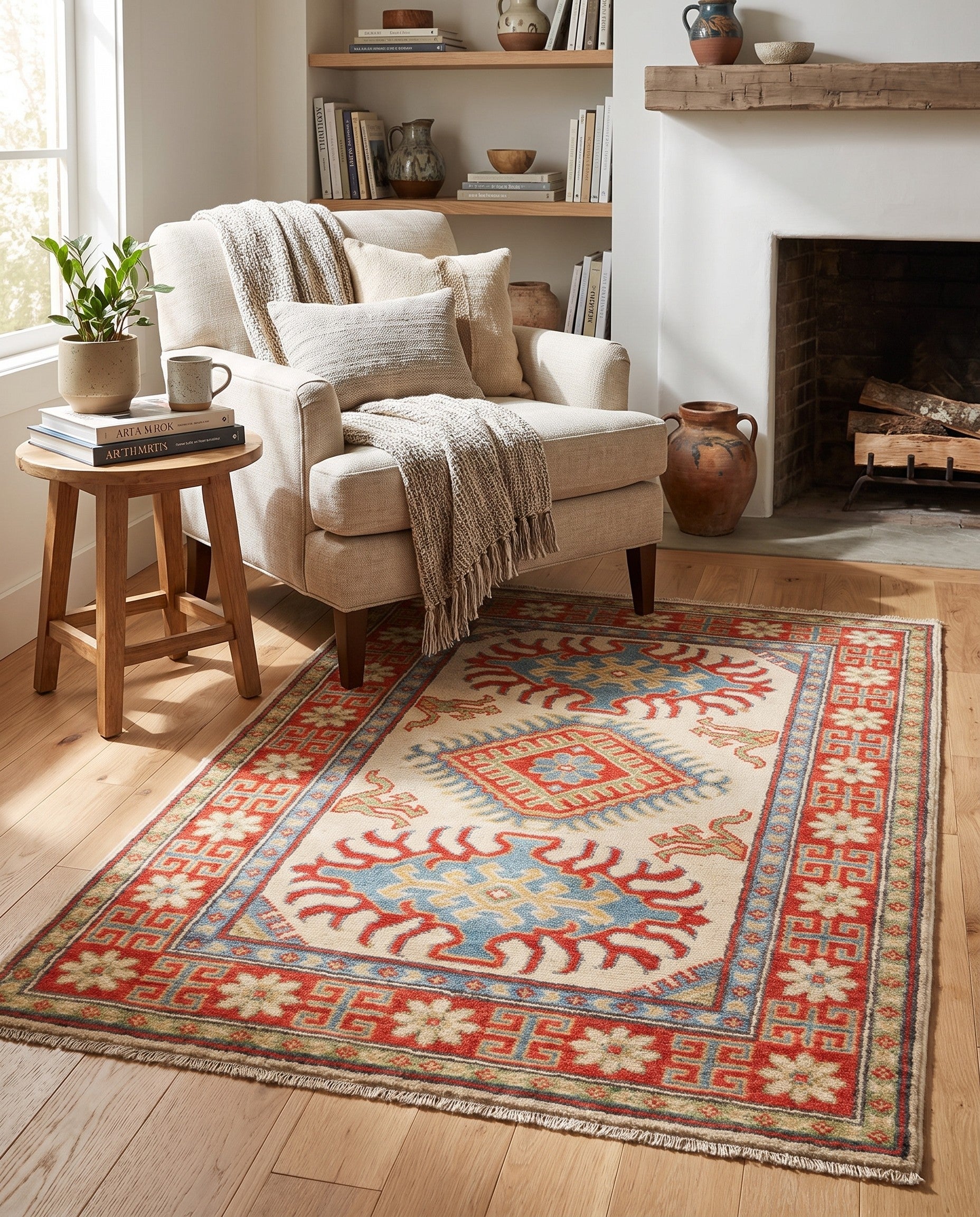 2' 9 x 4' 2 Hand Knotted Kazak Rug