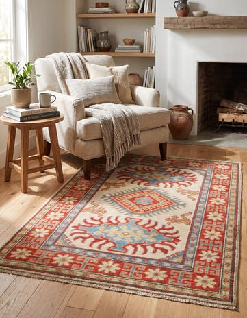 2' 9 x 4' 2 Hand Knotted Kazak Rug