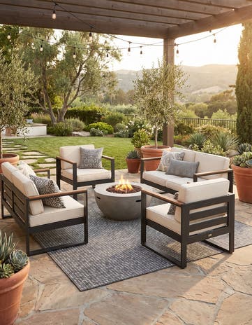 6' x 9' Easy-Clean Checkered Indoor / Outdoor Rug