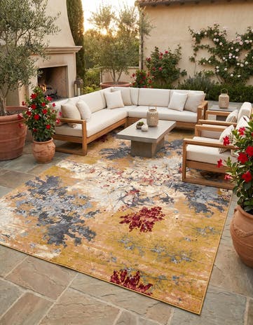 10' x 14' Easy-Clean Modern Indoor / Outdoor Rug