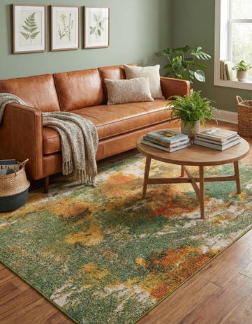 Green Washable Haerfest Rug