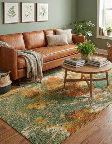 Green Washable Haerfest Rug