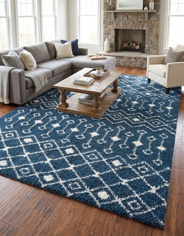 10' x 14' Moroccan Trellis Shag Rug