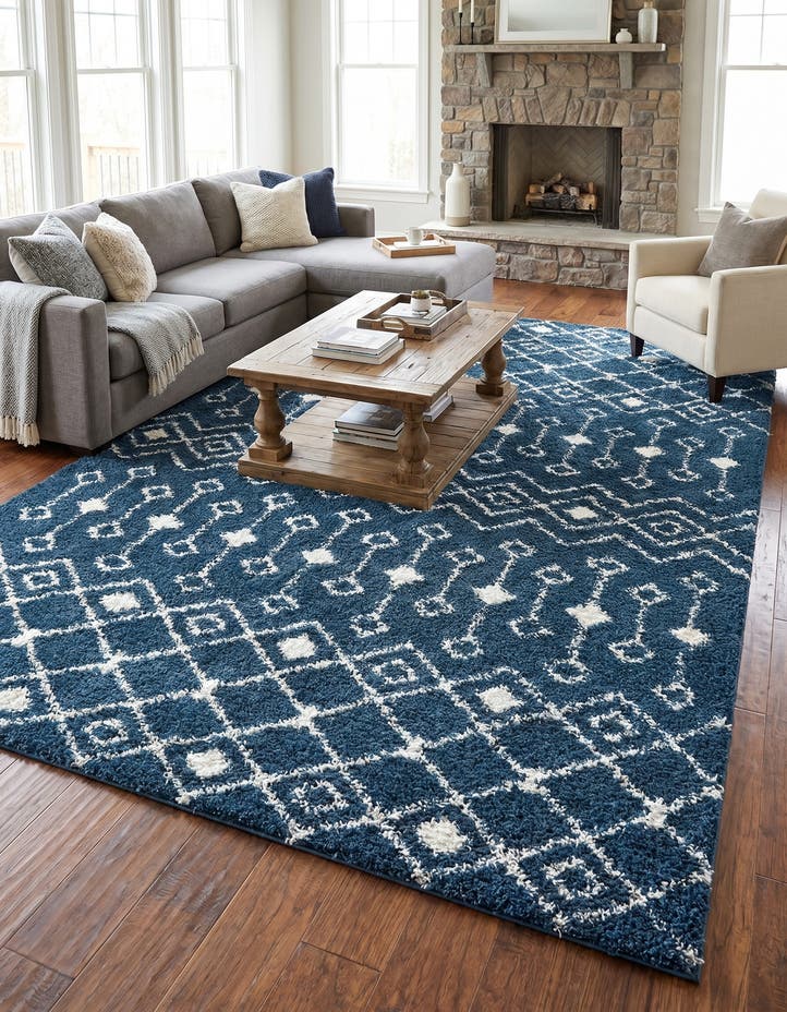 10' x 14' Moroccan Trellis Shag Rug