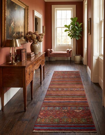 2' 10 x 8' 8 Hand Knotted Kazak Runner Rug