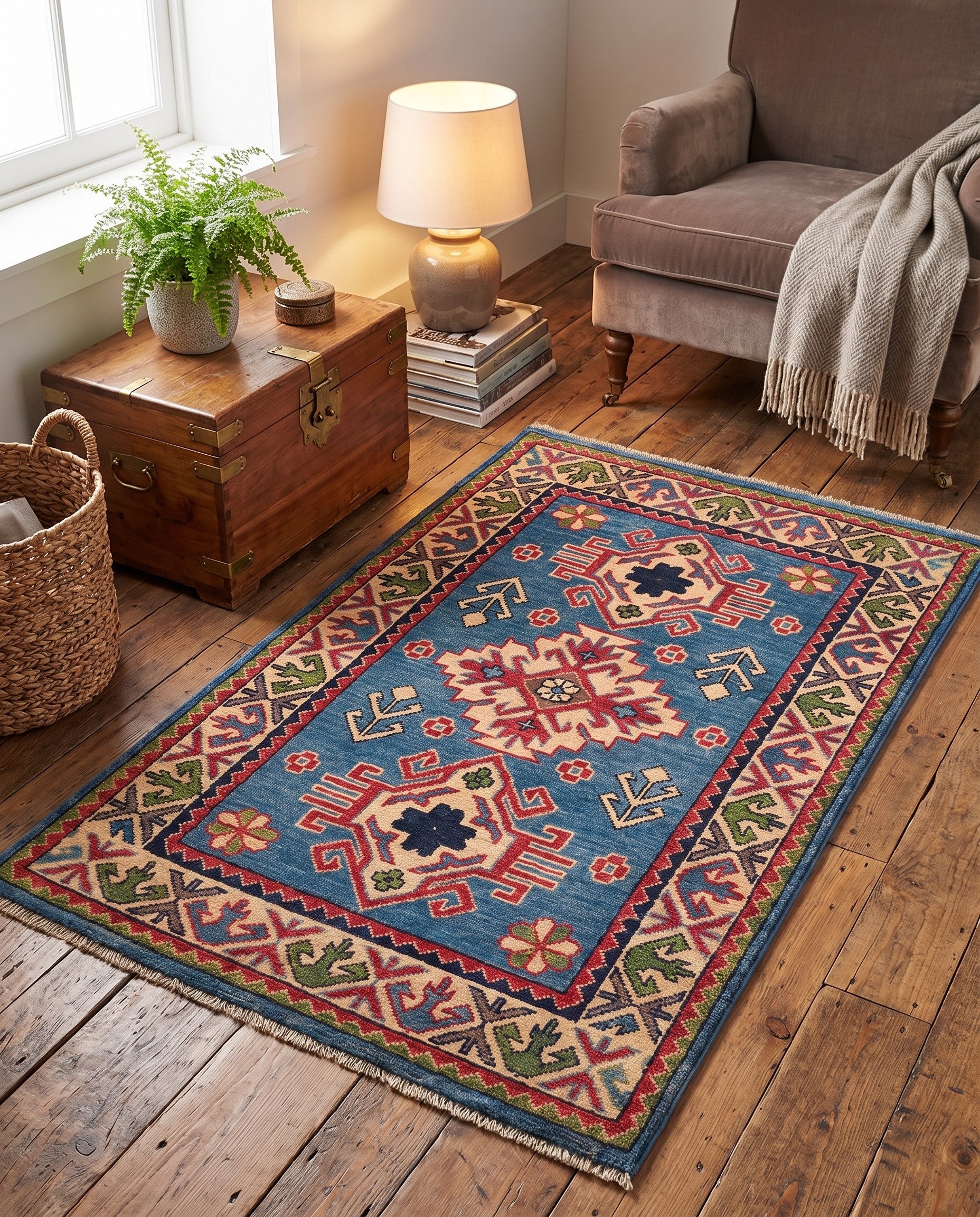 2' 7 x 4' 2 Hand Knotted Kazak Rug