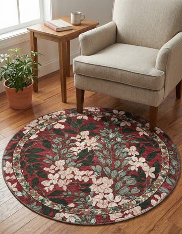 Vintage Coral Yara Round Rug
