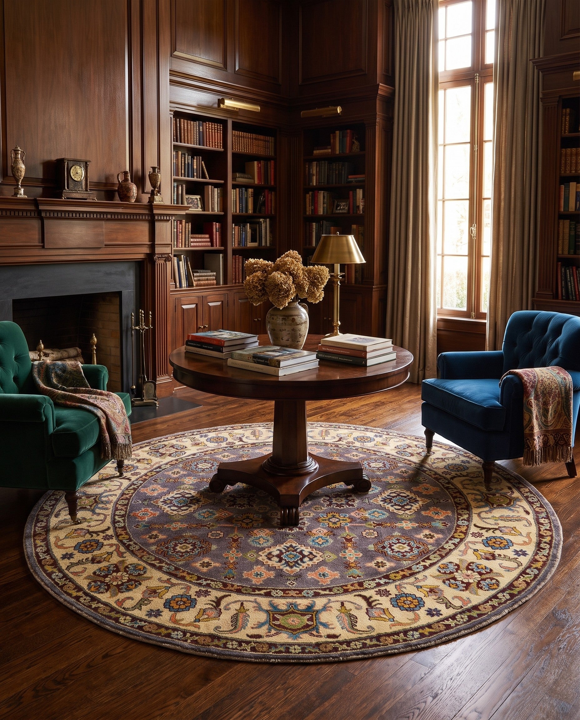6' 7 x 6' 7 Hand Knotted Kazak Round Rug