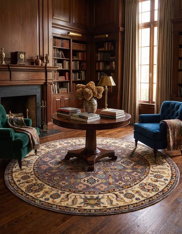 6' 7 x 6' 7 Hand Knotted Kazak Round Rug