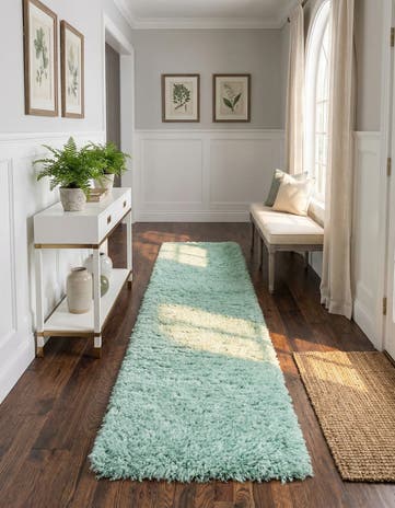 Cyan Infinity Shag Runner Rug