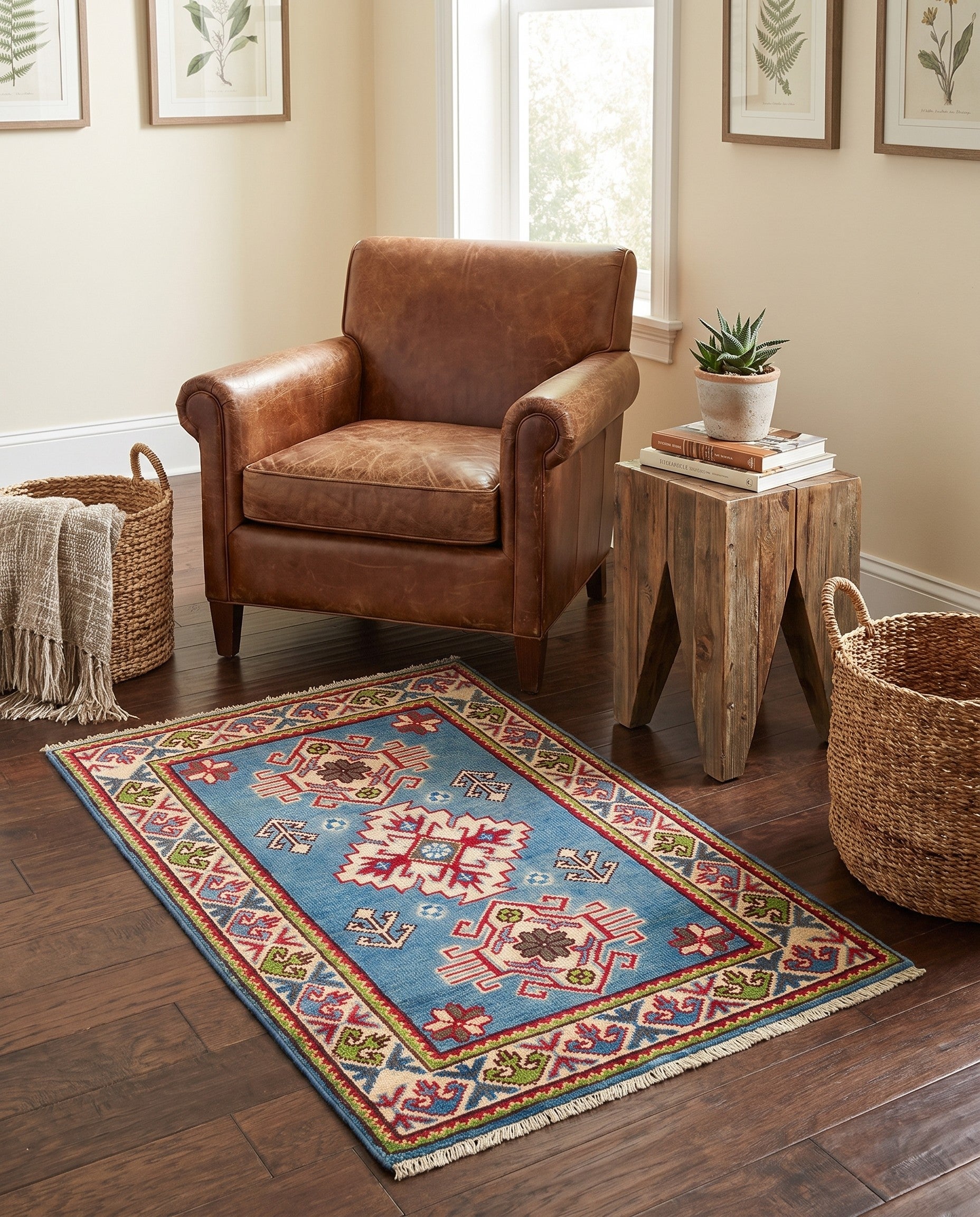 2' x 3' 1 Hand Knotted Kazak Rug