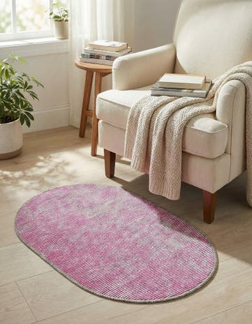 Pink Asha Oval Rug