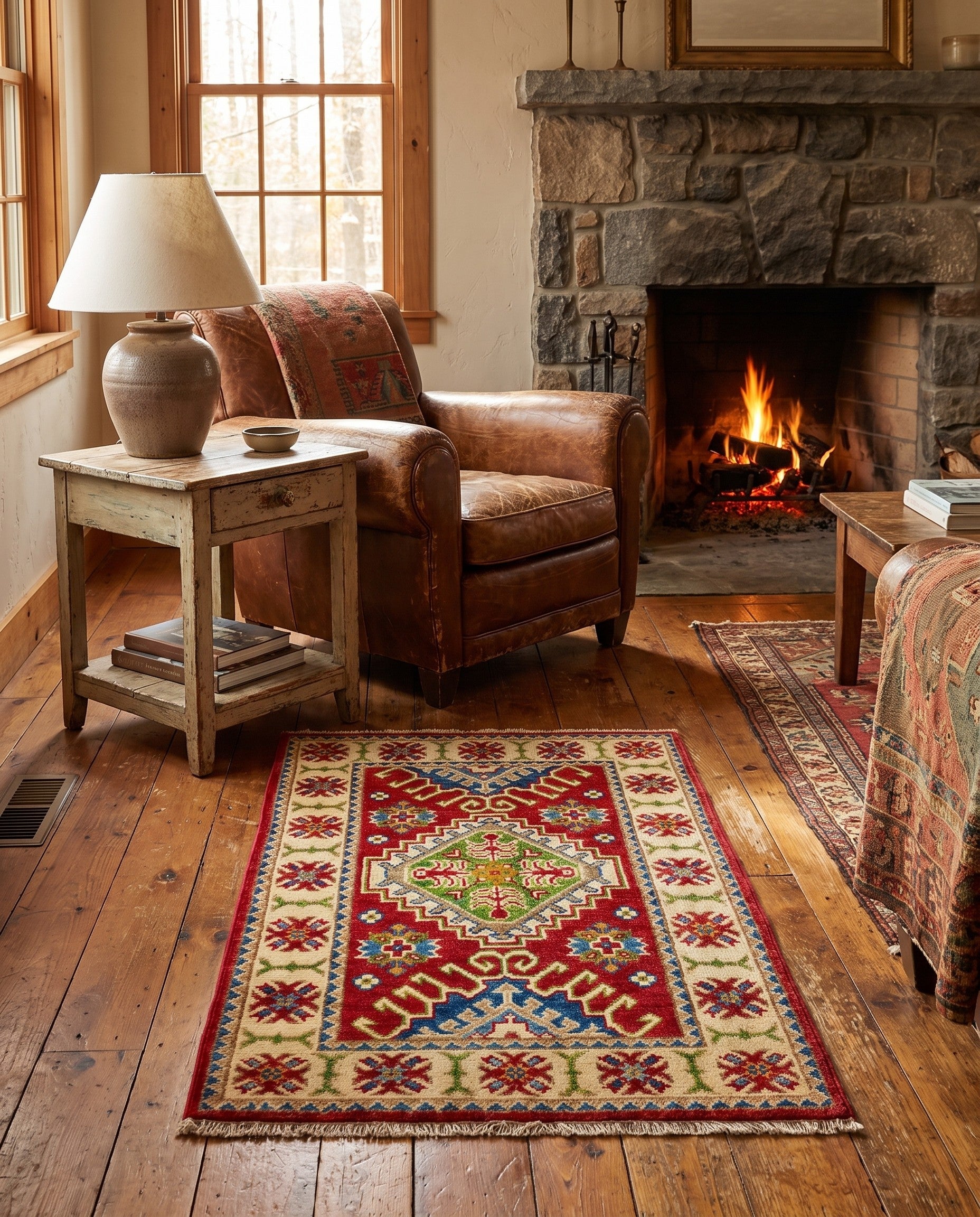 2' x 3' 1 Hand Knotted Kazak Rug