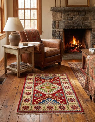 2' x 3' 1 Hand Knotted Kazak Rug