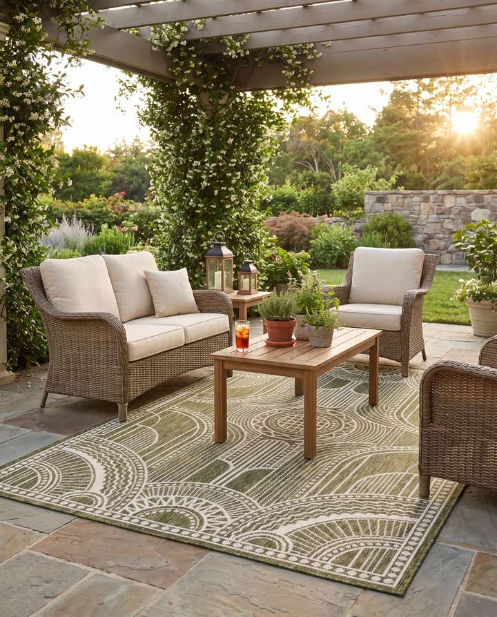 4' x 6' Easy-Clean Traditional Indoor / Outdoor Rug