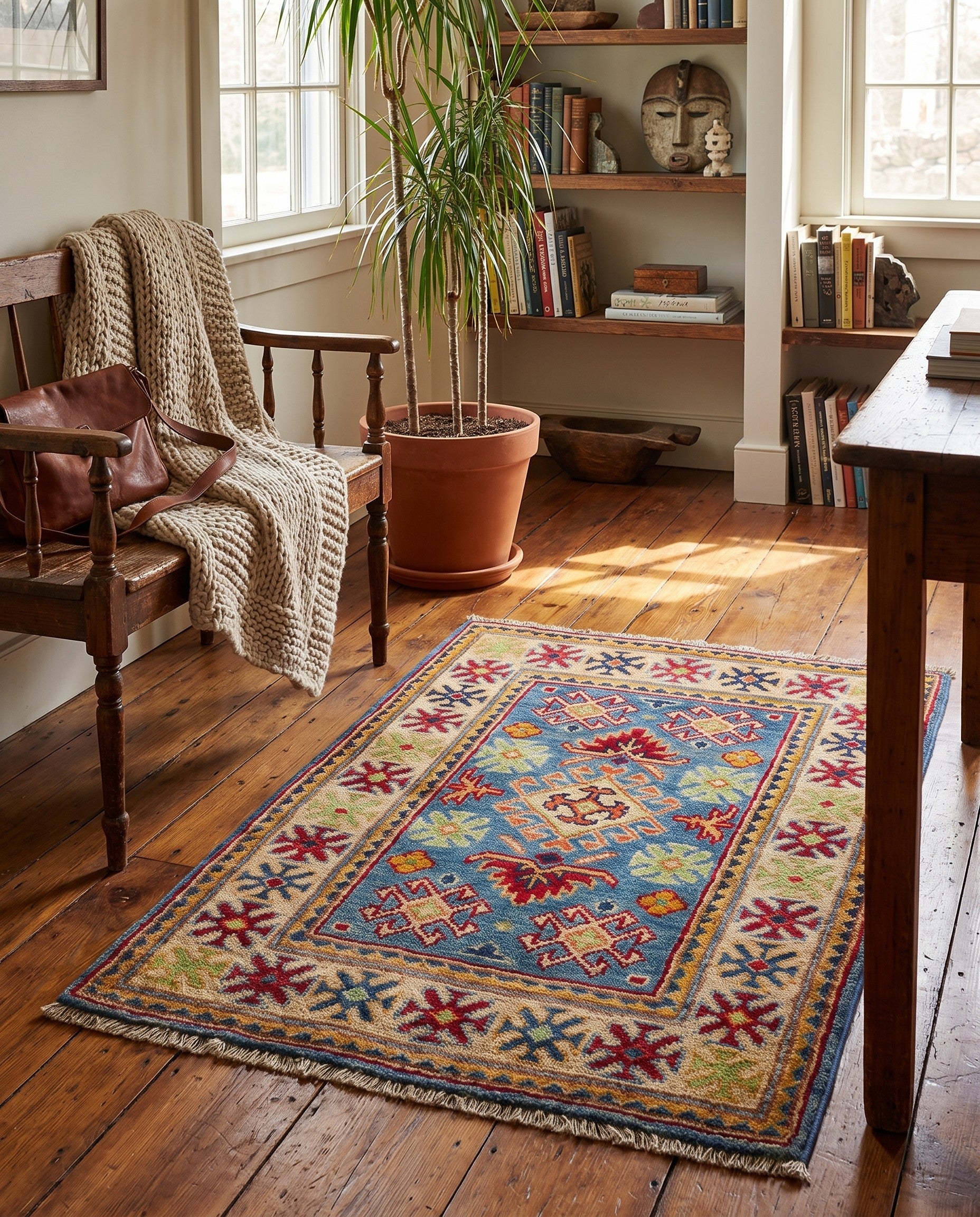 2' x 3' 1 Hand Knotted Kazak Rug