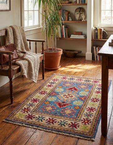 2' x 3' 1 Hand Knotted Kazak Rug