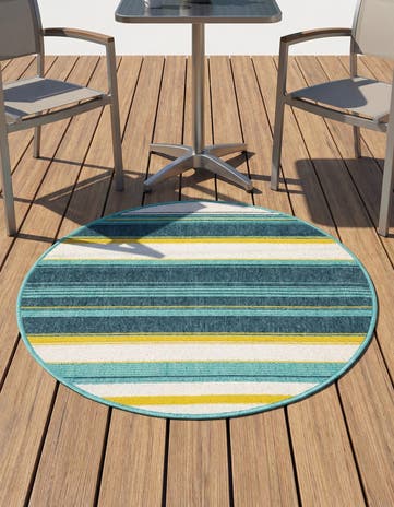3' x 3' Easy-Clean Border Indoor / Outdoor Round Rug