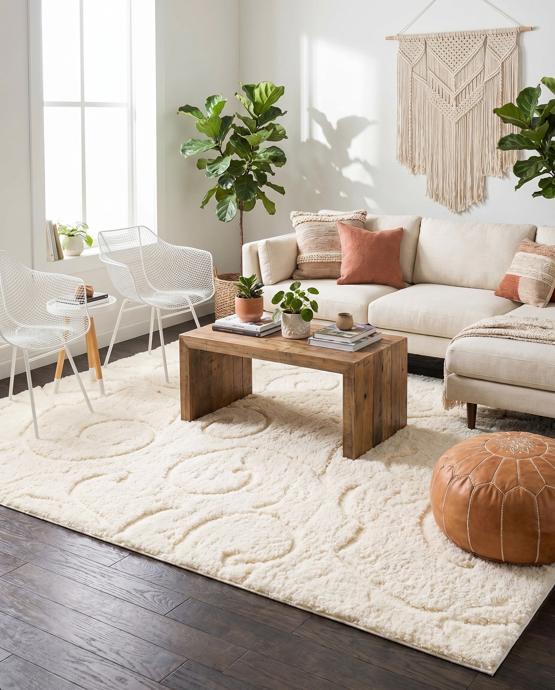 8' x 10' Floral Shag Rug