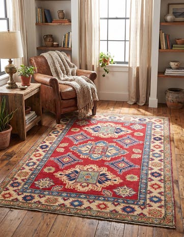 3' 5 x 4' 7 Hand Knotted Kazak Rug