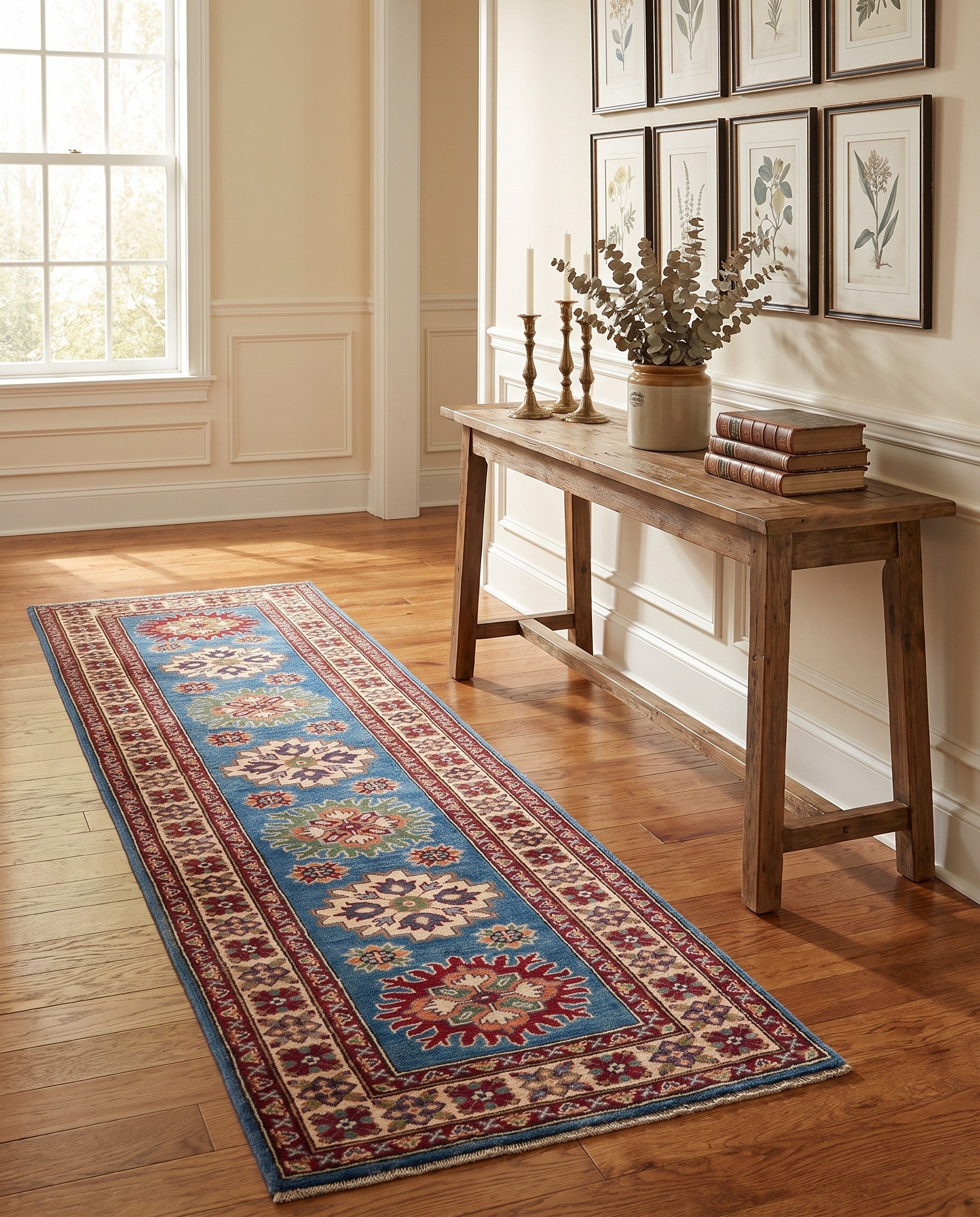 2' 9 x 9' 5 Hand Knotted Kazak Runner Rug