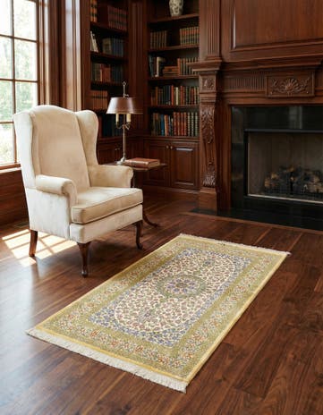 2' 8 x 4' 2 Ghom Silk Rug