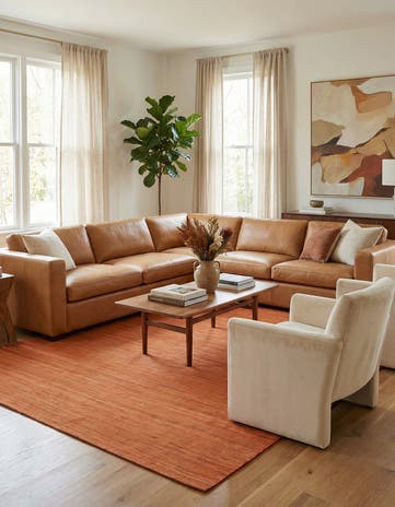 6' 11 x 9' 7 Hand Woven Kilim Modern Wool Rug