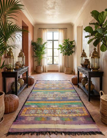 5' 8 x 10' 3 Hand Knotted Moroccan Wool Runner Rug