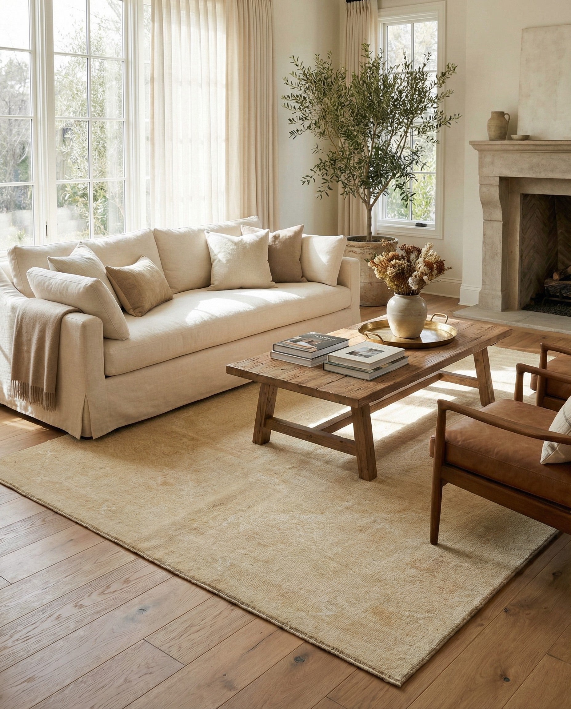 6' 5 x 9' 7 Hand Knotted Oushak Wool Rug