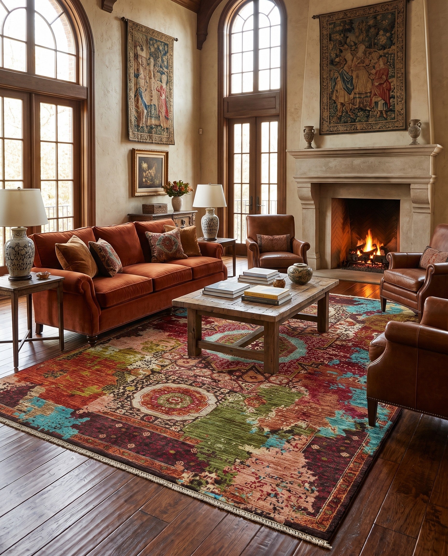 5' 9 x 8' 6 Hand Knotted Mamluk Ziegler Rug
