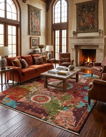 5' 9 x 8' 6 Hand Knotted Mamluk Ziegler Rug