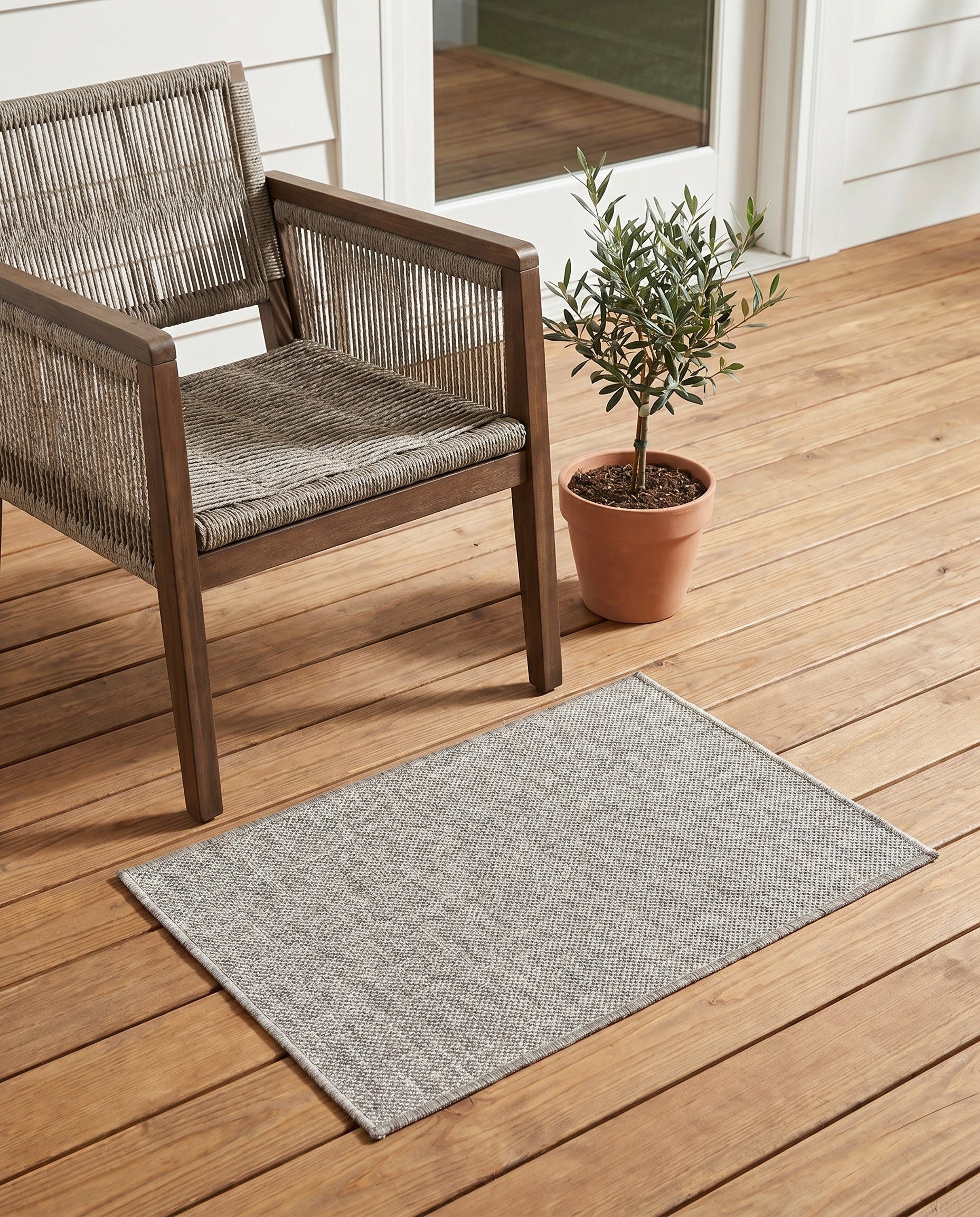 2' x 3' Easy-Clean Checkered Indoor / Outdoor Rug