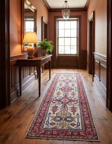 2' 7 x 9' 8 Hand Knotted Kazak Runner Rug