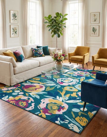 Teal Bloom Rug