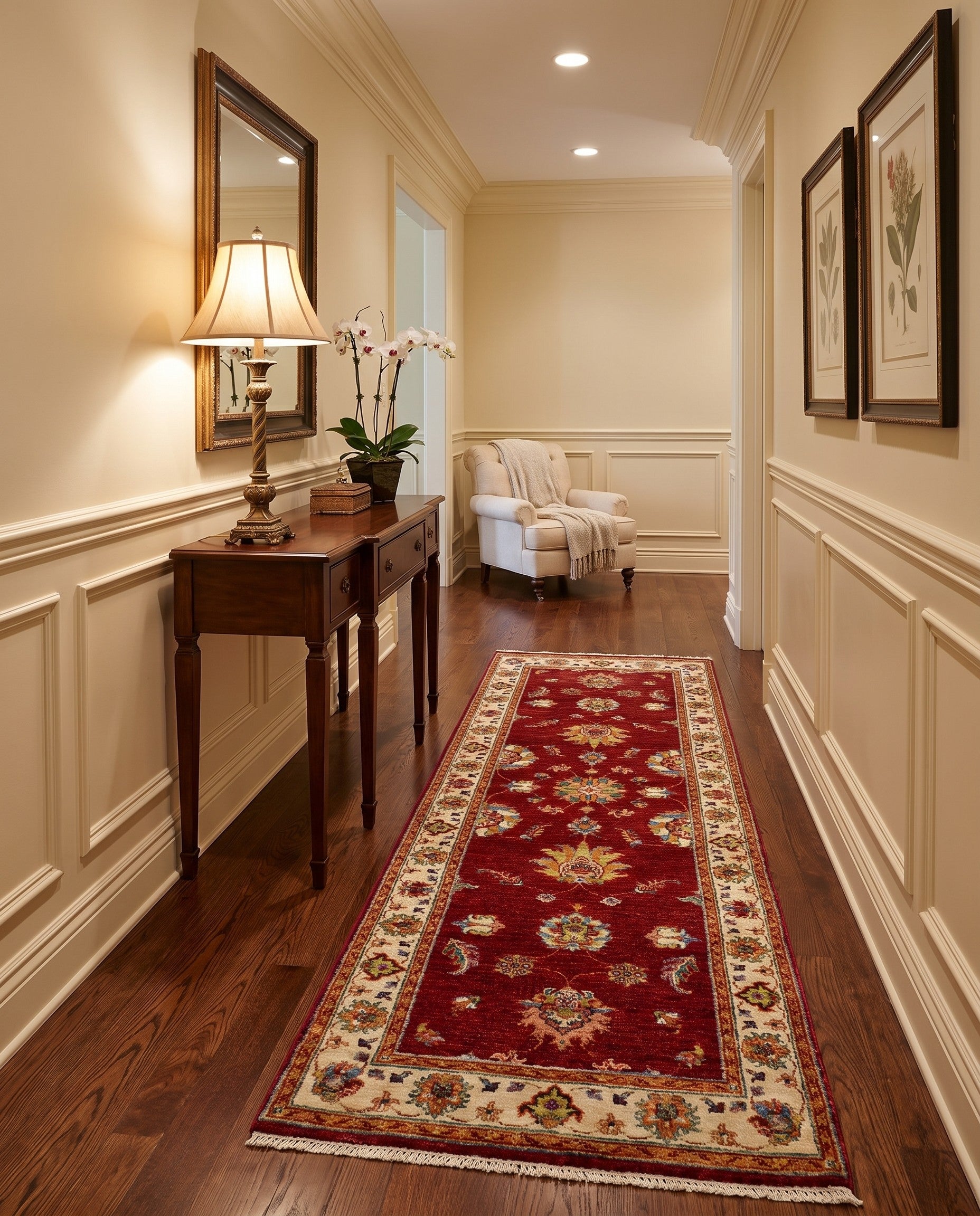 2' 8 x 8' 4 Hand Knotted Peshawar Ziegler Runner Rug