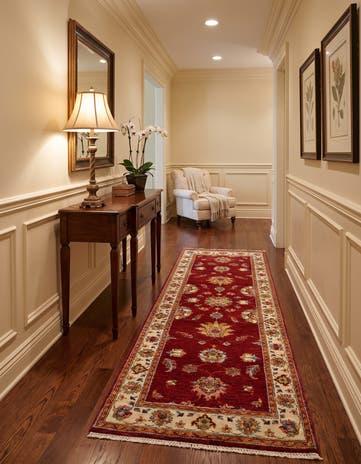 2' 8 x 8' 4 Hand Knotted Peshawar Ziegler Runner Rug