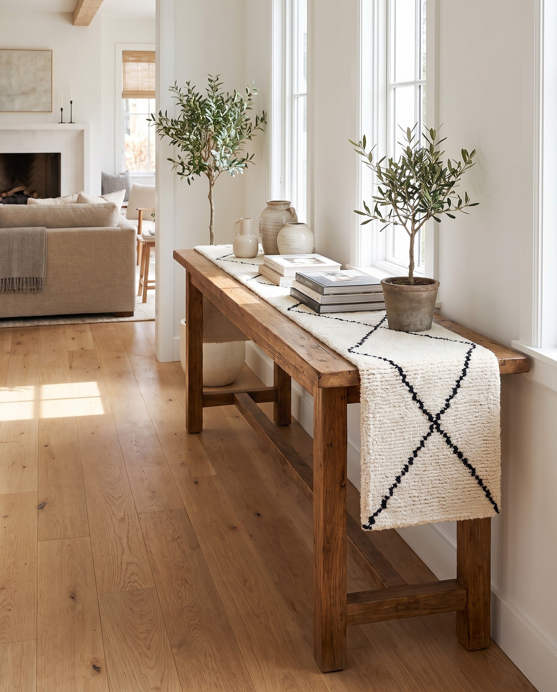 1' 3 x 8' 2 Hand Knotted Safiya Moroccan Wool Table Runner Rug