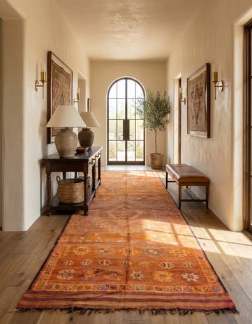 6' 8 x 13' 8 Hand Knotted Moroccan Wool Runner Rug
