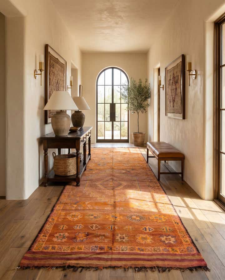 6' 8 x 13' 8 Hand Knotted Moroccan Wool Runner Rug