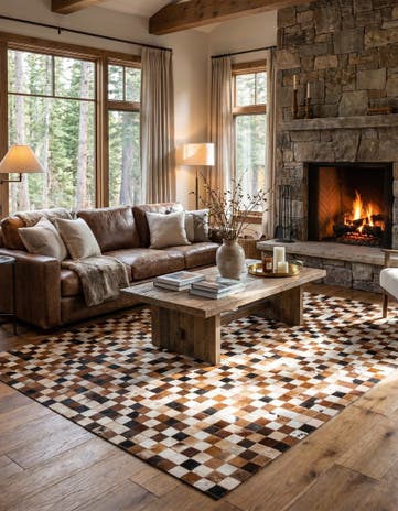 8' x 10' Cowhide Leather Rug