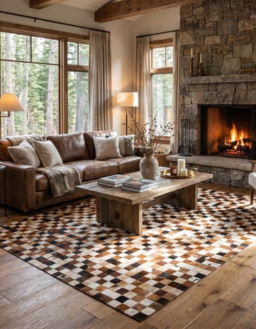 8' x 10' Cowhide Leather Rug