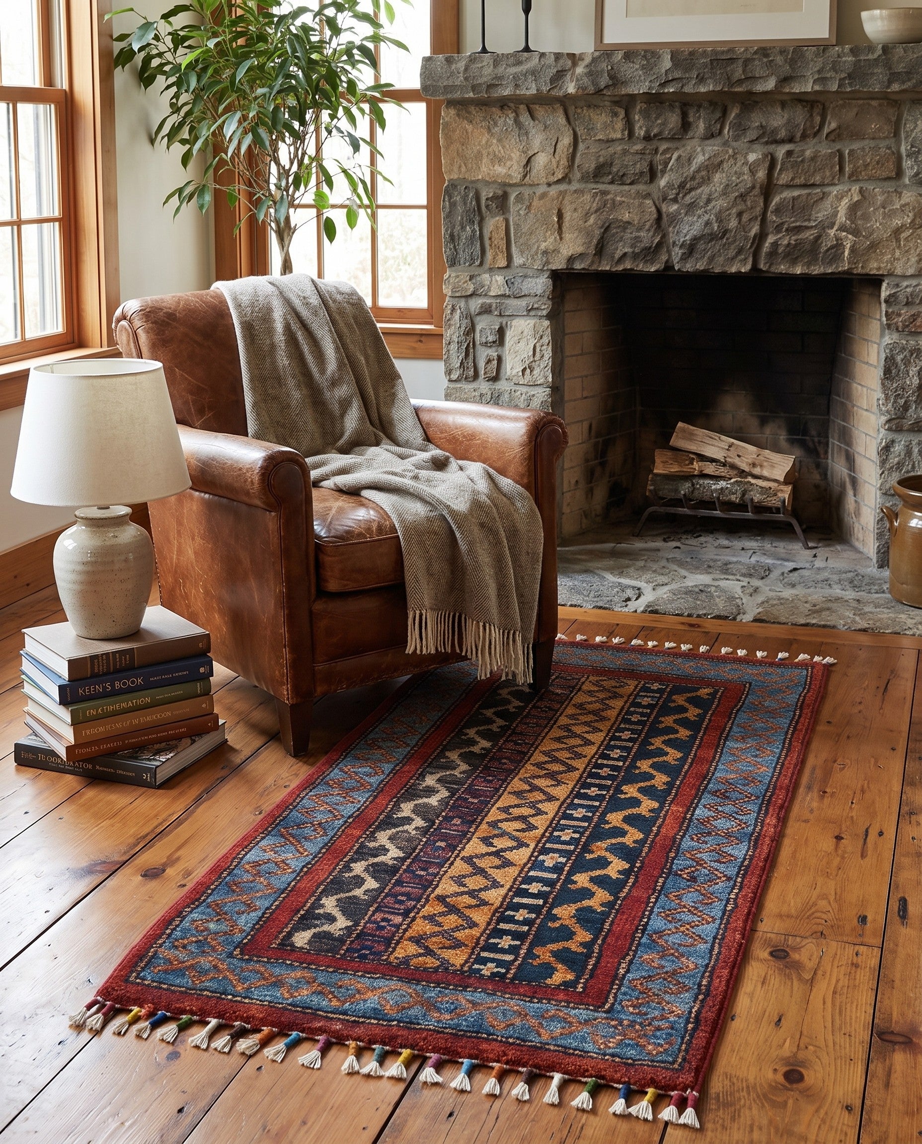 1' 7 x 3' 3 Hand Knotted Kazak Rug