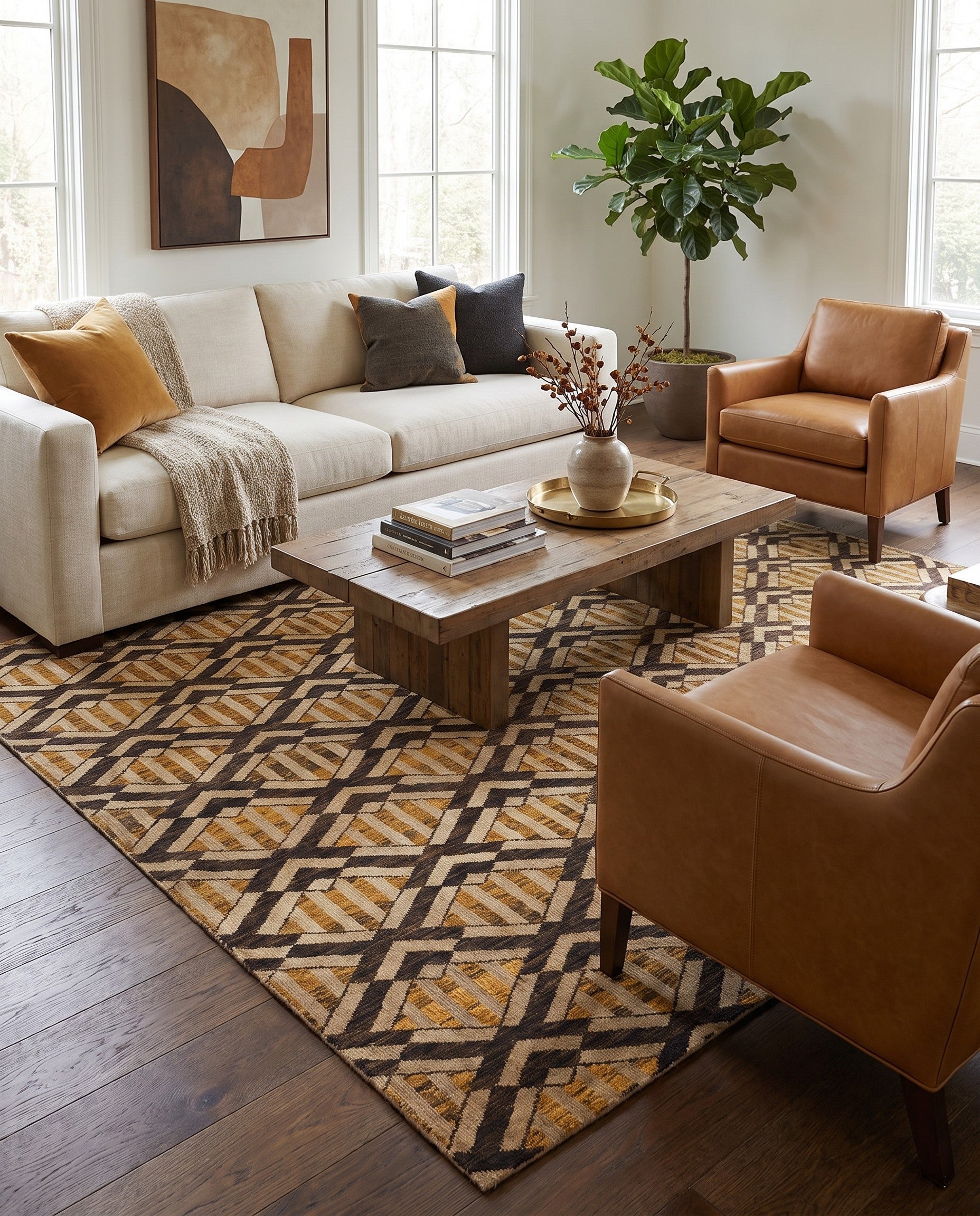5' 4 x 7' 9 Hand Knotted Ziegler Modern Rug