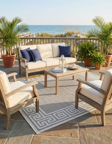 5' 3 x 8' Easy-Clean Coastal Indoor / Outdoor Rug