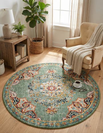 Green Carrington Round Rug