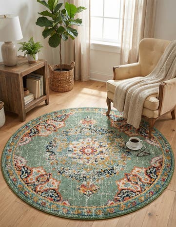 Green Carrington Round Rug