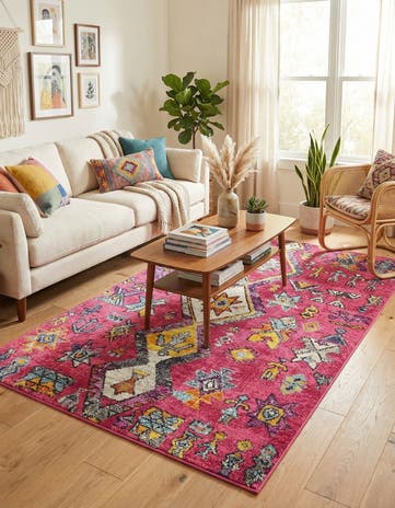 Pink Washable Mesa Rug