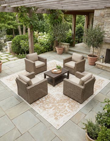 7' 10 x 7' 10 Easy-Clean Jill Zarin Dubai Indoor / Outdoor Square Rug
