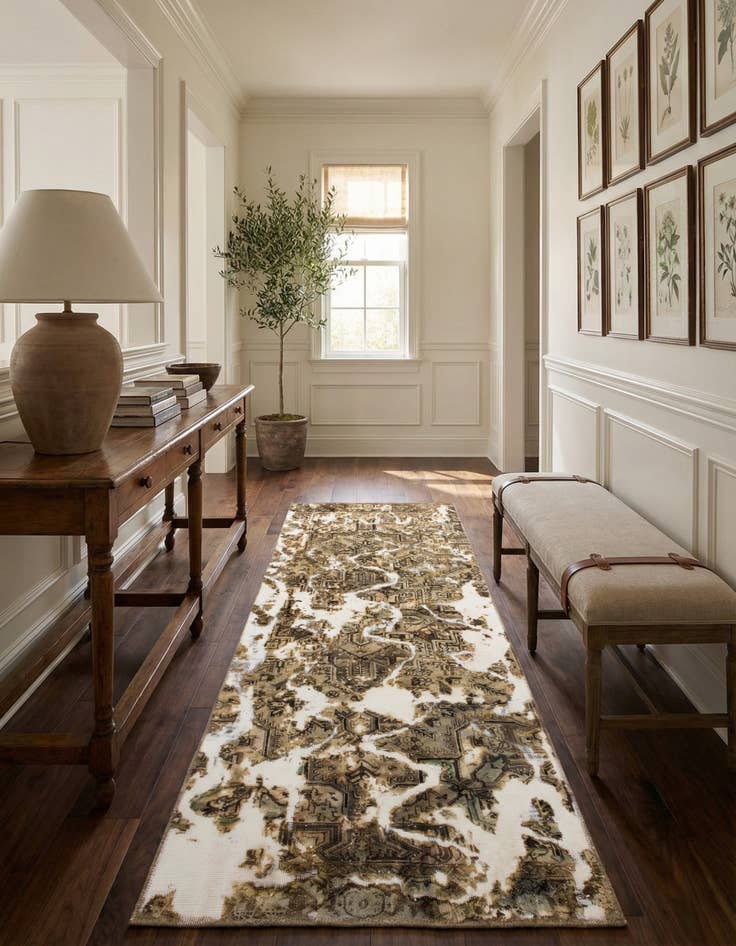 Detail image of 3' 5 x 7' Hand Knotted Ultra Vintage Persian Wool Runner Rug