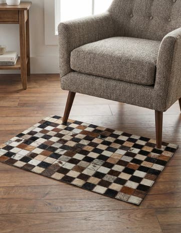 2' x 3' Cowhide Leather Rug